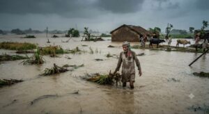 लगातार मूसलाधार बारिश से हस्तिनापुर खादर क्षेत्र में बाढ़ जैसे हालात, किसानों की बढ़ी चिंता